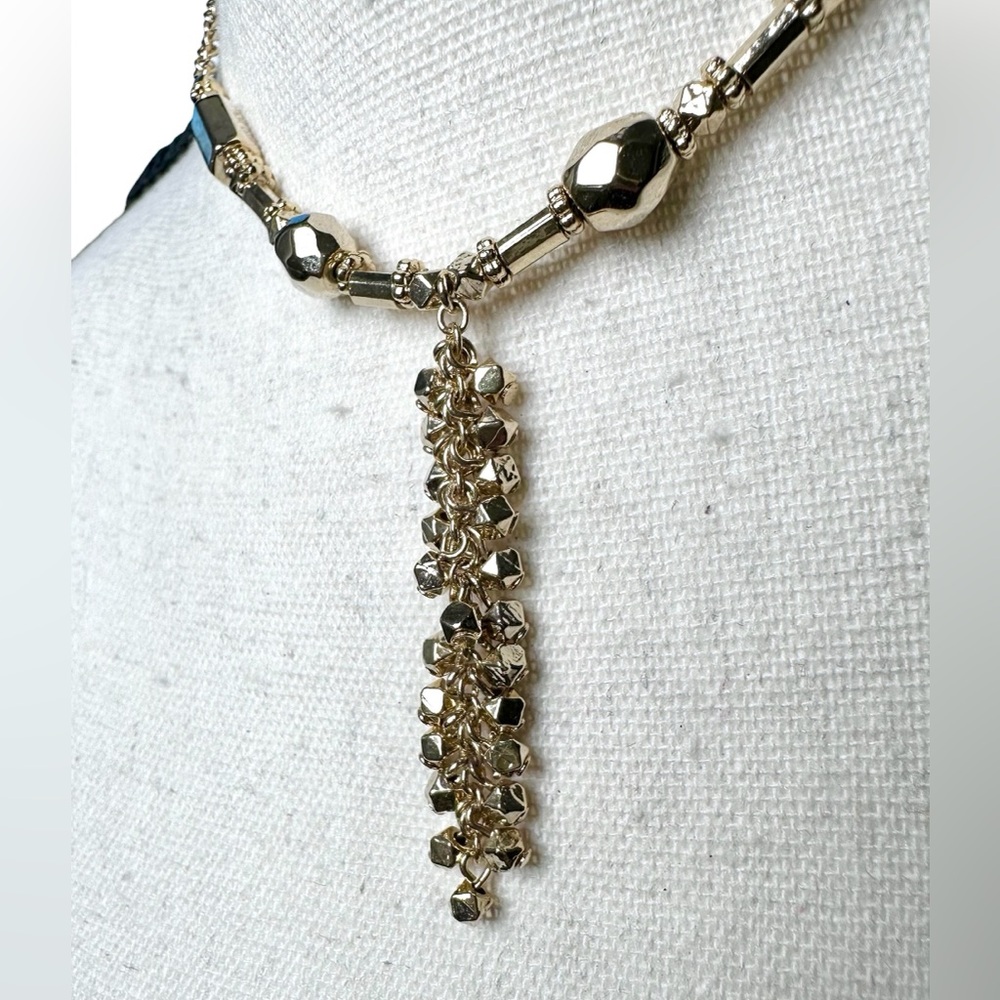 💛Cookie Lee Gold Tone Diamond Cut Y Necklace